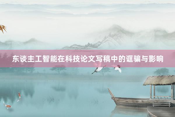 东谈主工智能在科技论文写稿中的诓骗与影响